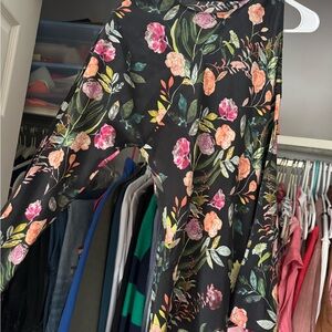 Floral Long Sleeve One shoulder